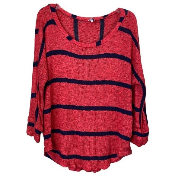 Splendid Crew Neck Oversized Striped Sweater Size Medium - Picture 2 of 8
